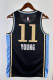 NBA Men 2024 Atlanta Hawks Black City Edition #11 YOUNG Jersey High Quality Name and Number Print