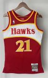 NBA Men 85-86 Atlanta Hawks Red #21 WILKINS Jersey High Quality Name and Number Print