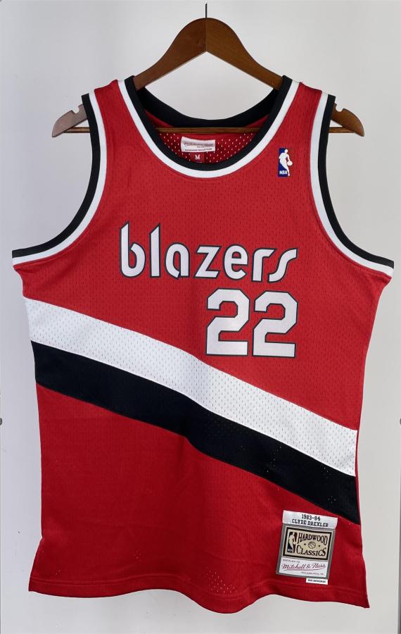 NBA 1983-84 Portland Trail Blazers Retro Red #22 DREXLER Jersey High Quality Name and Number Print