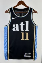 NBA Men 2024 Atlanta Hawks Black City Edition #11 YOUNG Jersey High Quality Name and Number Print