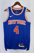 NBA Men 2023 New York Knicks Blue #4 ROSE Jersey High Quality Name and Number Print