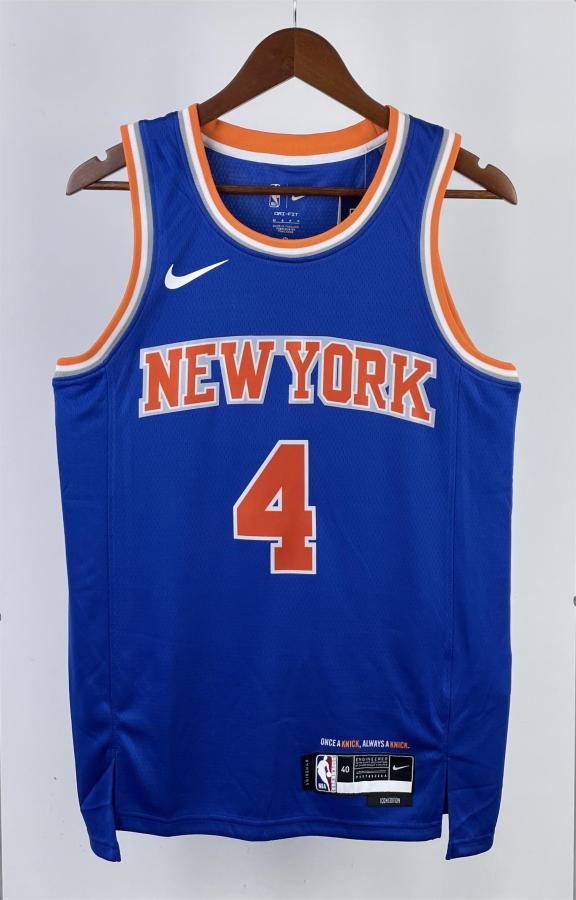 NBA Men 2023 New York Knicks Blue #4 ROSE Jersey High Quality Name and Number Print