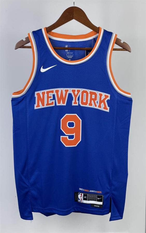 NBA Men 2023 New York Knicks Blue #9 BARRETT Jersey High Quality Name and Number Print