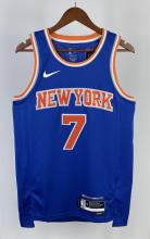 NBA Men 2023 New York Knicks Blue #7 ANTHONY Jersey High Quality Name and Number Print