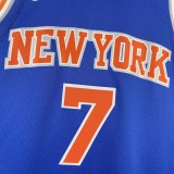 NBA Men 2023 New York Knicks Blue #7 ANTHONY Jersey High Quality Name and Number Print
