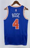 NBA Men 2023 New York Knicks Blue #4 ROSE Jersey High Quality Name and Number Print