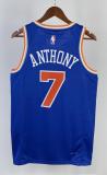 NBA Men 2023 New York Knicks Blue #7 ANTHONY Jersey High Quality Name and Number Print