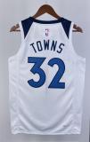 NBA Men 2023 Minnesota Timberwolves White #32 TOWNS Jersey High Quality Name and Number Print
