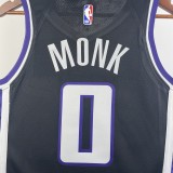 NBA Men 2024 Sacramento Kings Black #0 MONK Jersey High Quality Name and Number Print