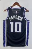 NBA Men 2024 Sacramento Kings Black #10 SABONIS Jersey High Quality Name and Number Print