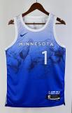 NBA Men 2024 Minnesota Timberwolves City Edition Blue #1 ANDERSON Jersey High Quality Name and Number Print