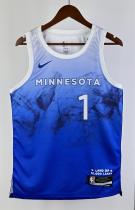 NBA Men 2024 Minnesota Timberwolves City Edition Blue #1 ANDERSON Jersey High Quality Name and Number Print