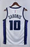 NBA Men 2024 Sacramento Kings White #10 SABONIS Jersey High Quality Name and Number Print