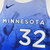 NBA Men 2024 Minnesota Timberwolves City Edition Blue #32 TOWNS Jersey High Quality Name and Number Print