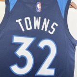 NBA Men 2023 Minnesota Timberwolves Blue #32 TOWNS Jersey High Quality Name and Number Print