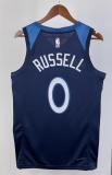 NBA Men 2023 Minnesota Timberwolves Blue #0 RUSSELL Jersey High Quality Name and Number Print