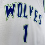 NBA Men 2024 Minnesota Timberwolves Retro White #1 ANDERSON Jersey High Quality Name and Number Print