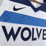 NBA Men 2023 Minnesota Timberwolves White #0 RUSSELL Jersey High Quality Name and Number Print