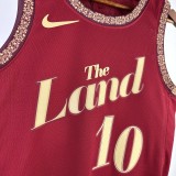 NBA  2024 Men Cleveland Cavaliers City Edition Red #10 GARLAND Jersey High Quality Name and Number Print