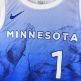 NBA Men 2024 Minnesota Timberwolves City Edition Blue #1 ANDERSON Jersey High Quality Name and Number Print