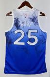 NBA Men 2024 Minnesota Timberwolves City Edition Blue #25 ROSE Jersey High Quality Name and Number Print