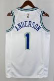 NBA Men 2024 Minnesota Timberwolves Retro White #1 ANDERSON Jersey High Quality Name and Number Print