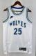 NBA Men 2024 Minnesota Timberwolves Retro White #25 ROSE Jersey High Quality Name and Number Print