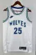 NBA Men 2024 Minnesota Timberwolves Retro White #25 ROSE Jersey High Quality Name and Number Print