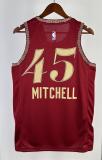 NBA  2024 Men Cleveland Cavaliers City Edition Red #45 MITCHELL Jersey High Quality Name and Number Print