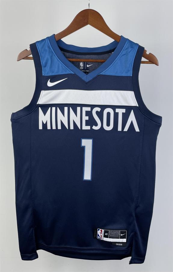 NBA Men 2023 Minnesota Timberwolves Blue #1 ANDERSON Jersey High Quality Name and Number Print
