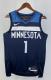 NBA Men 2023 Minnesota Timberwolves Blue #1 ANDERSON Jersey High Quality Name and Number Print