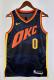 NBA Men 2024 Oklahoma City Thunder City Edition Dark Blue #0 WESTBROOK Jersey High Quality Name and Number Print