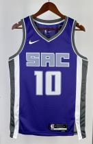 NBA Men 2023 Sacramento Kings Purple #10 SABONIS Jersey High Quality Name and Number Print