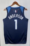 NBA Men 2023 Minnesota Timberwolves Blue #1 ANDERSON Jersey High Quality Name and Number Print