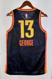 NBA Men 2024 Oklahoma City Thunder City Edition Dark Blue #13 GEORGE Jersey High Quality Name and Number Print