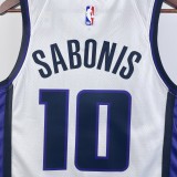 NBA Men 2024 Sacramento Kings White #10 SABONIS Jersey High Quality Name and Number Print