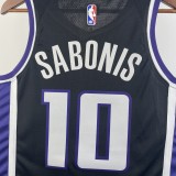 NBA Men 2024 Sacramento Kings Black #10 SABONIS Jersey High Quality Name and Number Print