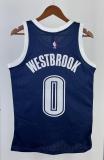 NBA New 15-16 Men Oklahoma City Thunder Dark Blue #0 WESTBROOK Swingman Jersey