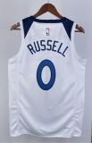 NBA Men 2023 Minnesota Timberwolves White #0 RUSSELL Jersey High Quality Name and Number Print