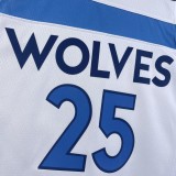 NBA Men 2023 Minnesota Timberwolves White #25 ROSE Jersey High Quality Name and Number Print