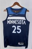 NBA Men 2023 Minnesota Timberwolves Blue #25 ROSE Jersey High Quality Name and Number Print