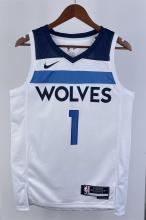 NBA Men 2023 Minnesota Timberwolves White #1 ANDERSON Jersey High Quality Name and Number Print