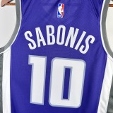 NBA Men 2023 Sacramento Kings Purple #10 SABONIS Jersey High Quality Name and Number Print