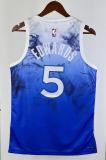 NBA Men 2024 Minnesota Timberwolves City Edition Blue #5 EDWARDS Jersey High Quality Name and Number Print