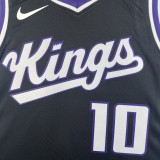 NBA Men 2024 Sacramento Kings Black #10 SABONIS Jersey High Quality Name and Number Print