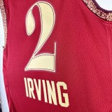 NBA Season 2024 Men Cleveland Cavaliers City Edition Red #2 IRVING Jersey High Quality Name and Number Print