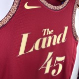NBA  2024 Men Cleveland Cavaliers City Edition Red #45 MITCHELL Jersey High Quality Name and Number Print