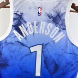 NBA Men 2024 Minnesota Timberwolves City Edition Blue #1 ANDERSON Jersey High Quality Name and Number Print