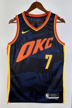 NBA Men 2024 Oklahoma City Thunder City Edition Dark Blue #7 HOLMGREN Jersey High Quality Name and Number Print