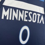 NBA Men 2023 Minnesota Timberwolves Blue #0 RUSSELL Jersey High Quality Name and Number Print